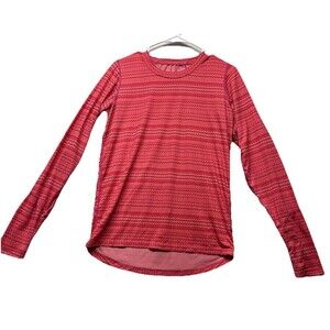 Terramar Long Slv Womens XL Pink Chevron Geometric Climasense Active Base Layer